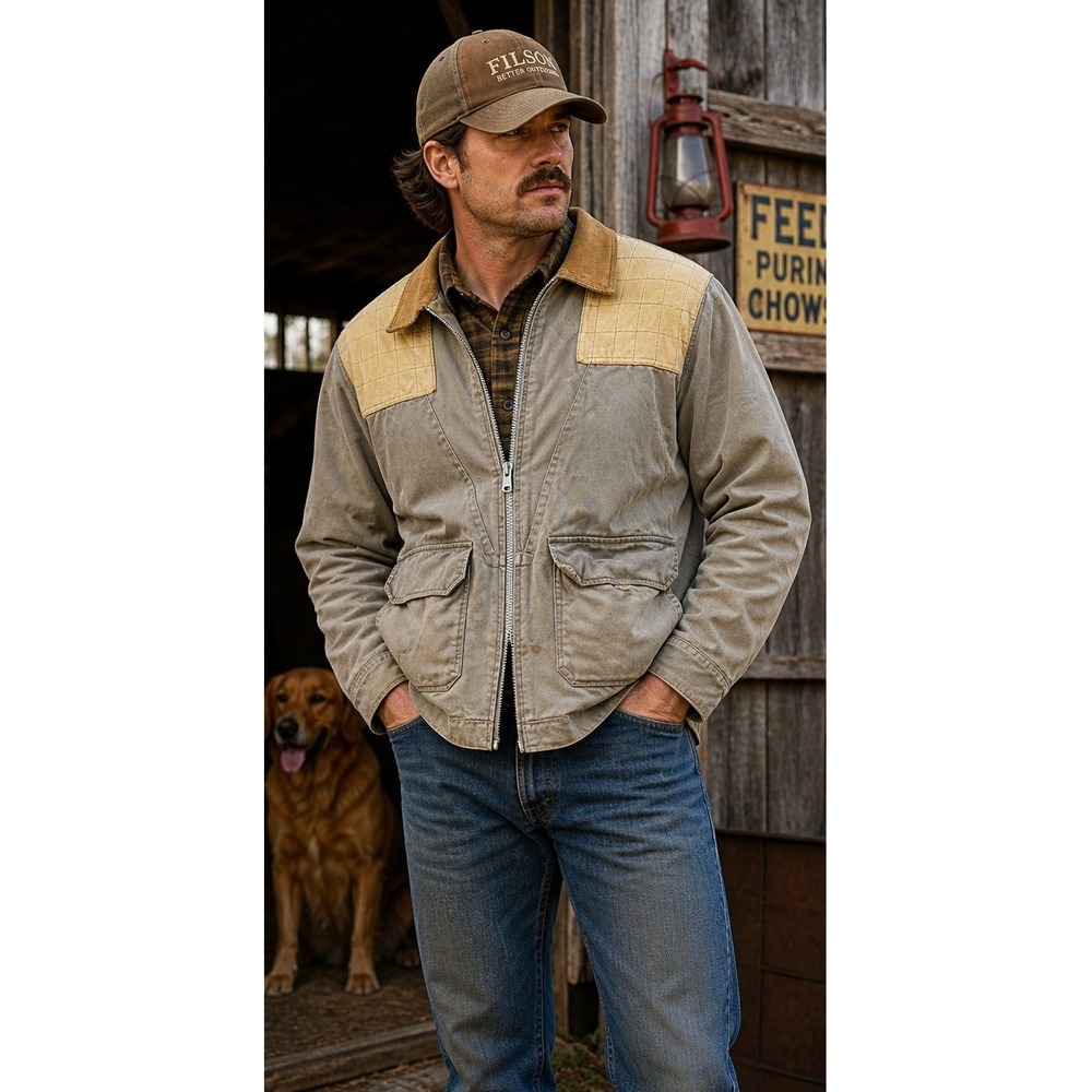 Vintage Hunting Jacket Mens 50 Workwear Chore Barn Coat Field Canvas Distressed